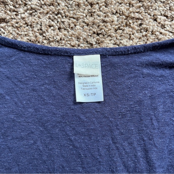 L Space Navy Romper with Flutter Sleeve - Picture 4 of 4